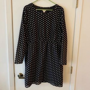 Jcrew Factory black/cream polka dot dress - sz 14